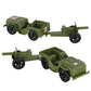 TimMee Combat Patrol Willys & Artillery - OD Green 4pc Playset USA Made