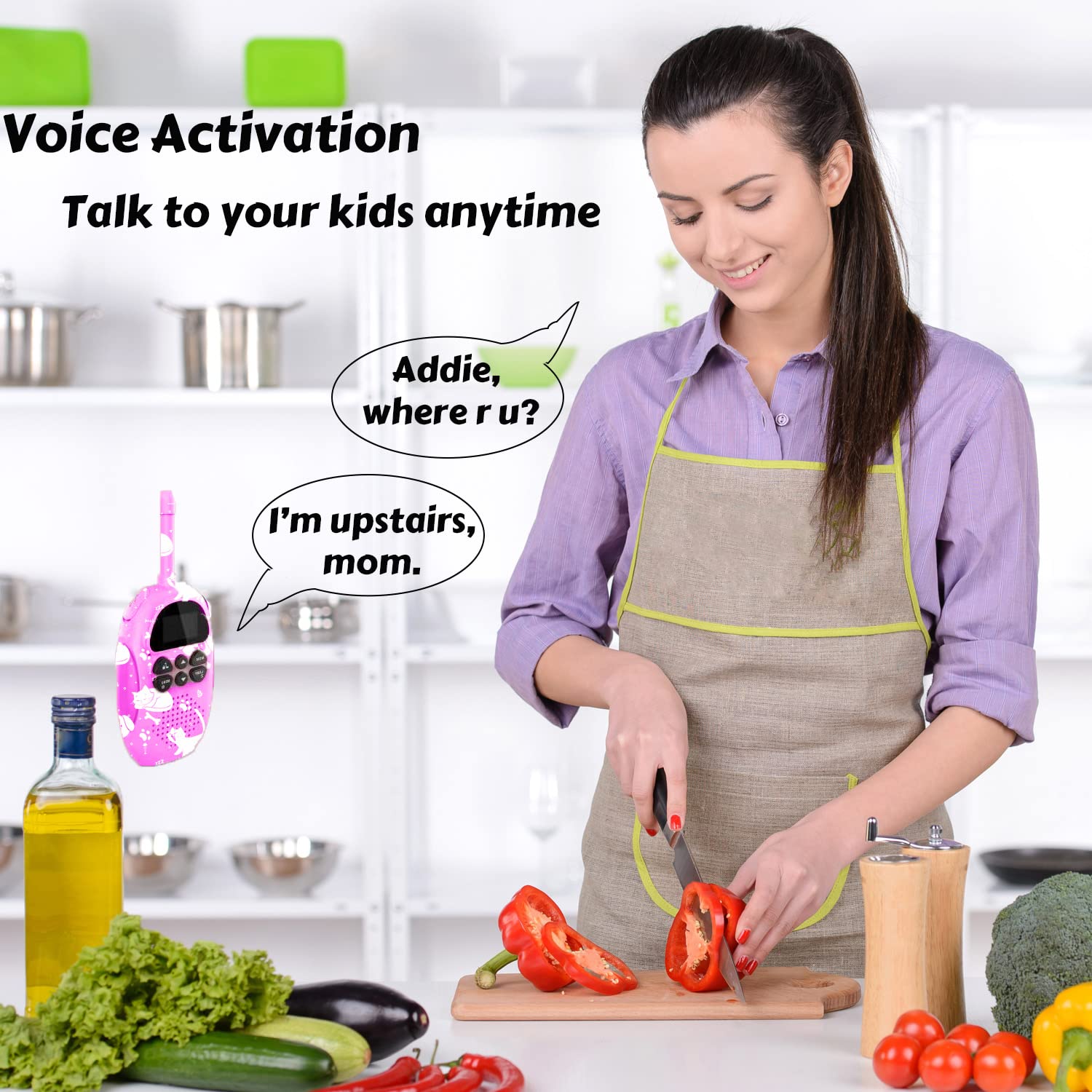 USA-Designed KidzAdventure Rechargeable Walkie Talkies for Kids 2 Pack - 48 Hours Battery 3 Miles Range 22 Channels 2 Way Radio Voice Activation. Best