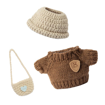 Handcrafted Clothes for Labub Doll Premium Dolls Outfit 3 Pieces Stylish Doll Accessories Compatible with 5.91/6.7inch (15/17cm) Dolls Hat Sweater