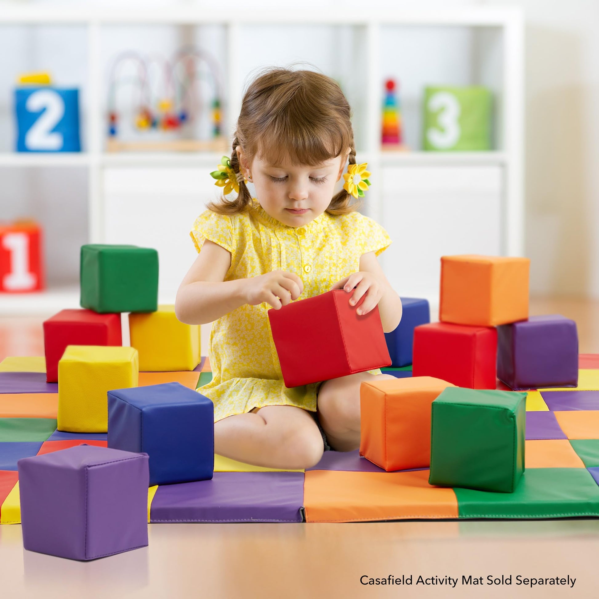 Soft Play Foam Blocks for Toddlers, Colorful Stacking Cubes by Casafield