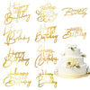 10PCS Gold Happy Birthday Cake Toppers Mirror Acrylic Cake Toppers, Gold Acrylic Birthday Cupcake Toppers for DIY Cake Decor Cake Tools Birthday Party