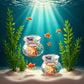 2Pcs Miniature Fish Tank Toy Mini Round Fish Bowls Resin Goldfish Grass for Dollhouse Desktop Craft Project Decor,Mini Fish Bowl,Dollhouse