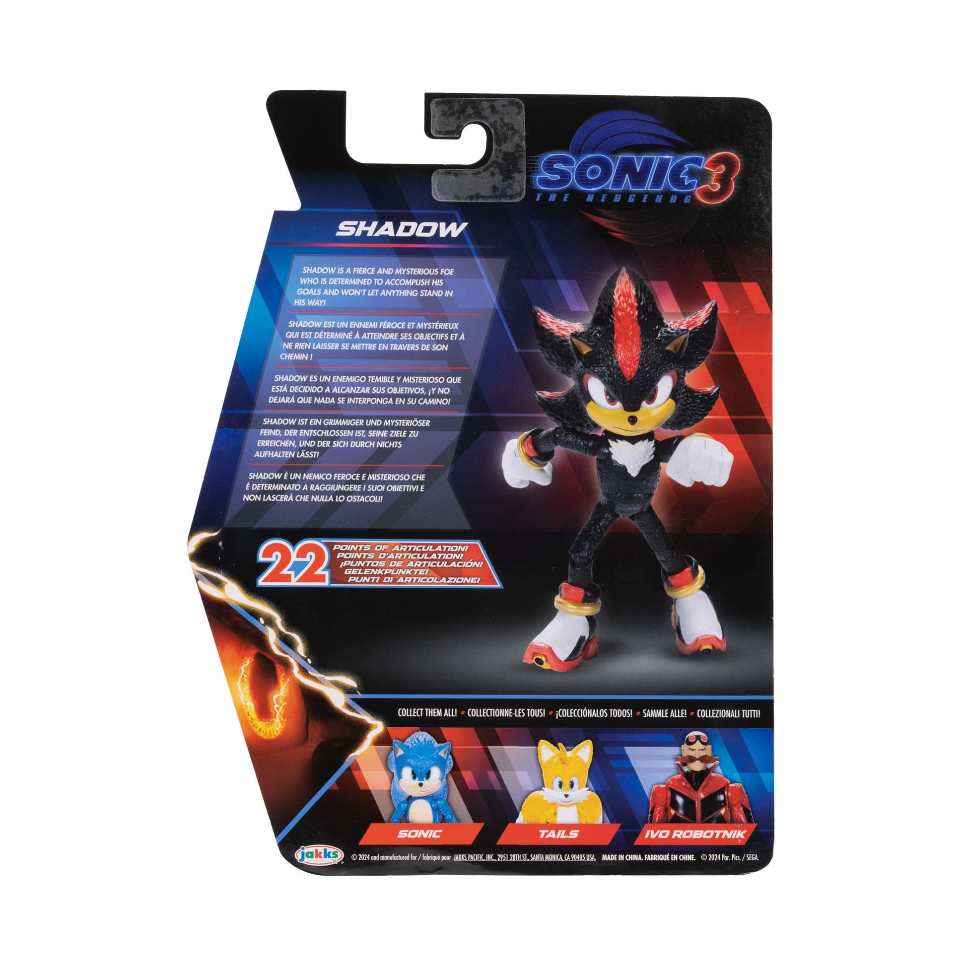 Sonic The Hedgehog - 5-Inch Shadow Action Figure - 20+ Points of Articulation - Official Collector Toy - Boys & Girls Ages 3+