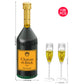 Brickcraft Champagne Bottle and Glasses Building Set,136 Piece Collectible Block Kit, 11 Inch Tall Display Bottle with Two Flutes Romantic Valentines