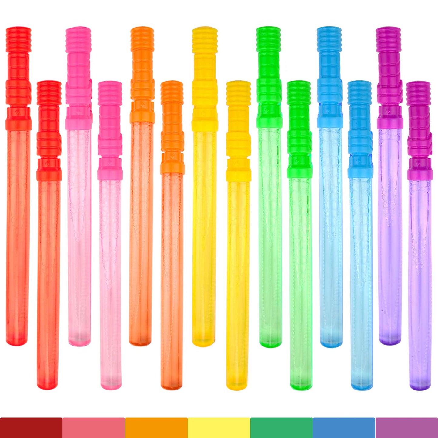 Big Bubble Wand Set, 14 Count 7 Color Outdoor Party Favor Summer Yard Game
