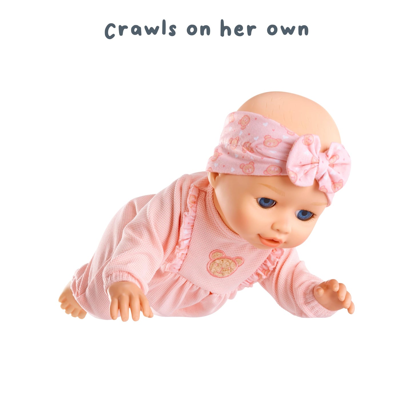 Baby born Learn to Walk Baby Doll Annabell - Blue Eyes: Realistic Features for Kids Ages 3+, Walks, Crawls, Sits & Kicks, Eyes Open & Close, Multiple