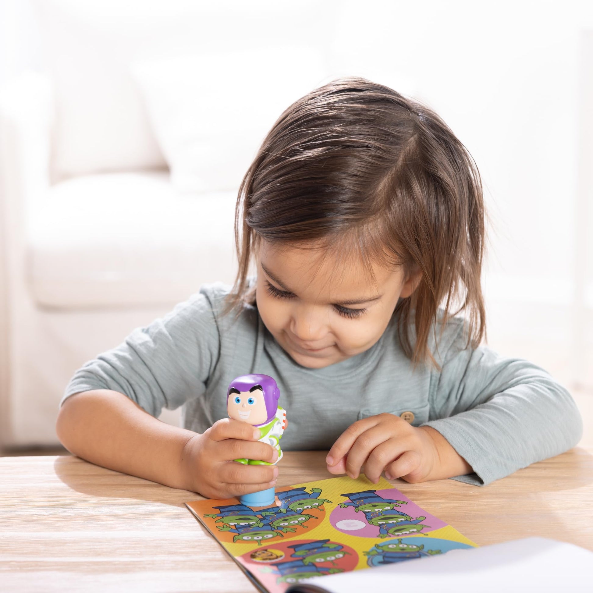 Melissa & Doug Sticker Wow!™ Disney Buzz Lightyear Bundle: 24-Page Activity Book, Refillable Sticker Stamper, Mini Pad, 500 Stickers, Arts and Crafts