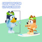 Bluey Figure 2-Pack Rug Island. 2 Episode-Themed Figures with Moving Arms & Paddleboard Accessories, 2.5-3" (6-7.6 cm) Poseable Toys for Kids