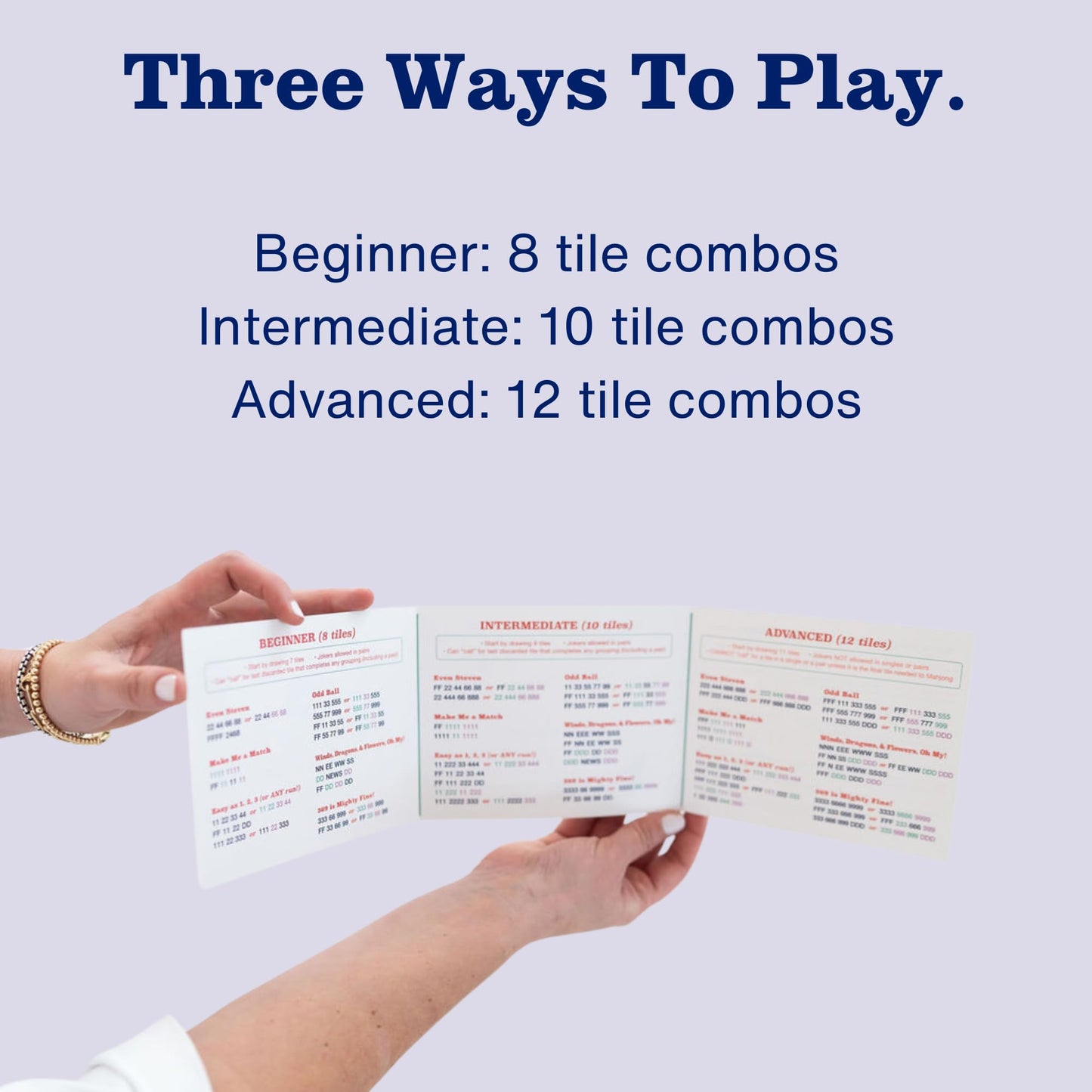 Mini Mahjer Card - Beginners Mahjong Tool with 3 Levels of Play | Beginner to Advanced Mahjong Hands | Fun Family Game Night Companion, Pairs
