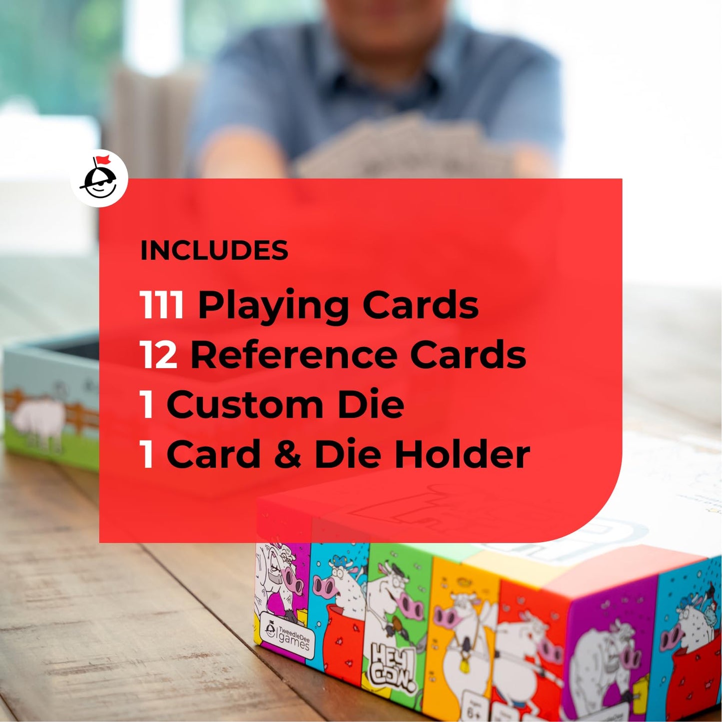 Tweedle Dee Games Hey Cow! - Family Card Game for Kids and Adults - Fun Farm-Themed Strategy Game Ages 6+ - Easy to Learn Party Game with Quick