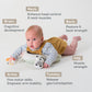 Taf Toys Ergonomic Tummy Time Support Toy with Teether and Rattle - Soft and Supportive Baby Toy for Enhanced Motor Skills Development