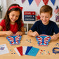 Fun Express USA Patriotic Butterfly Glitter Mosaic Craft Kit - Makes 12 - Fourth of July Crafts for Kids