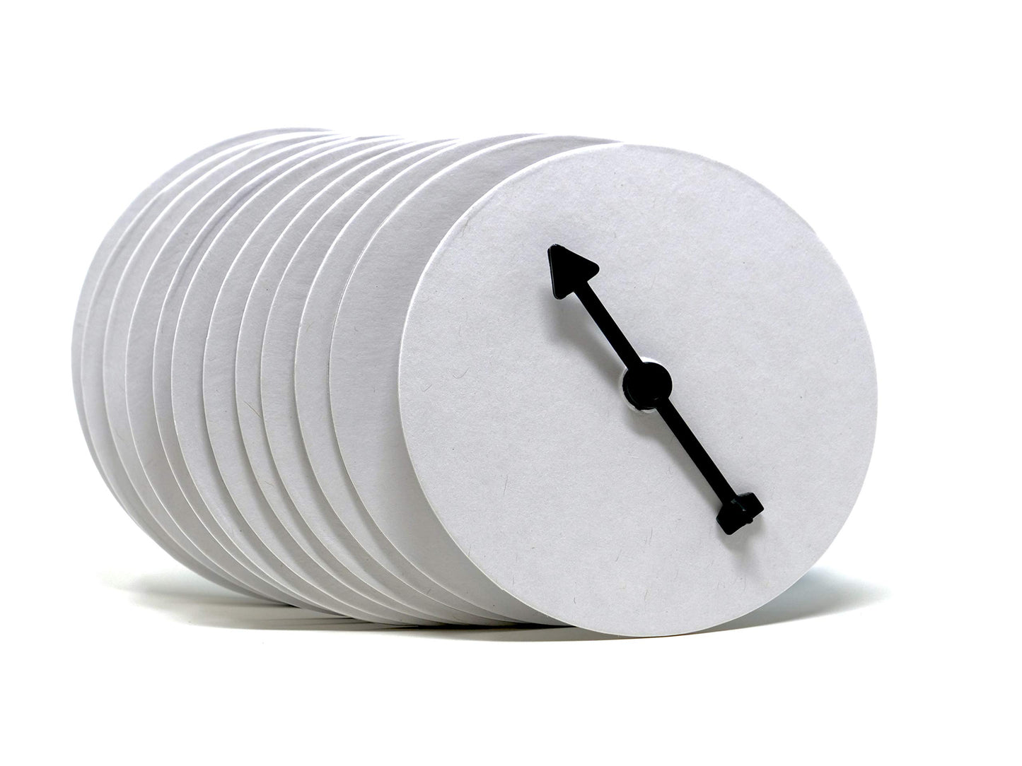 Set of 12 Board Game Arrow Spinners with 12 Blank Uncoated Ready-to-Decorate Round Spinner Boards