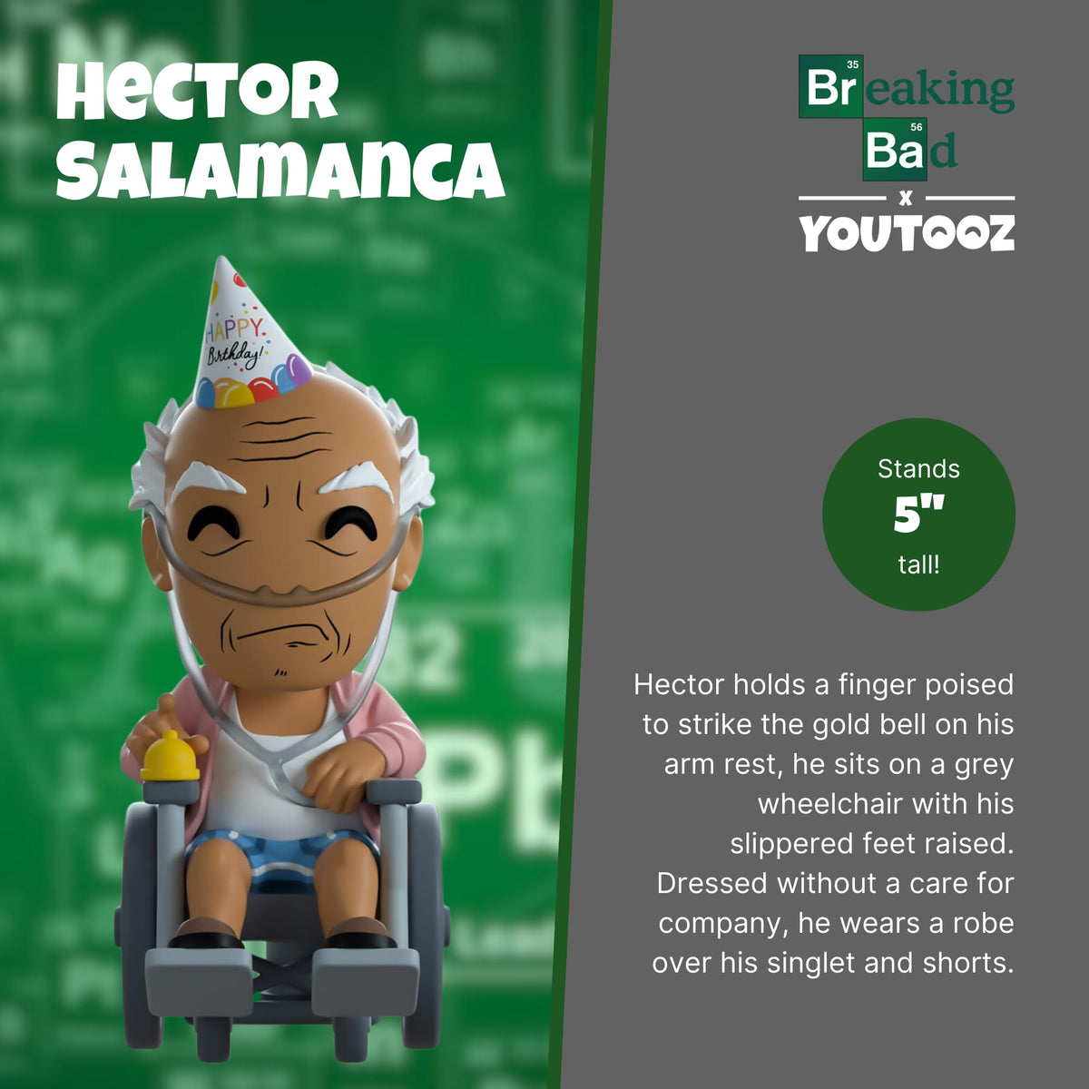 You Tooz Hector Salamanca 5 Inch Vinyl Figure, Official Licensed Hector Salamanca Collectible by Youtooz Breaking Bad Collection, White, Pink