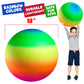 18-Inch Rainbow Playground Ball with Hand Pump, Jumbo Kickball for Kids
