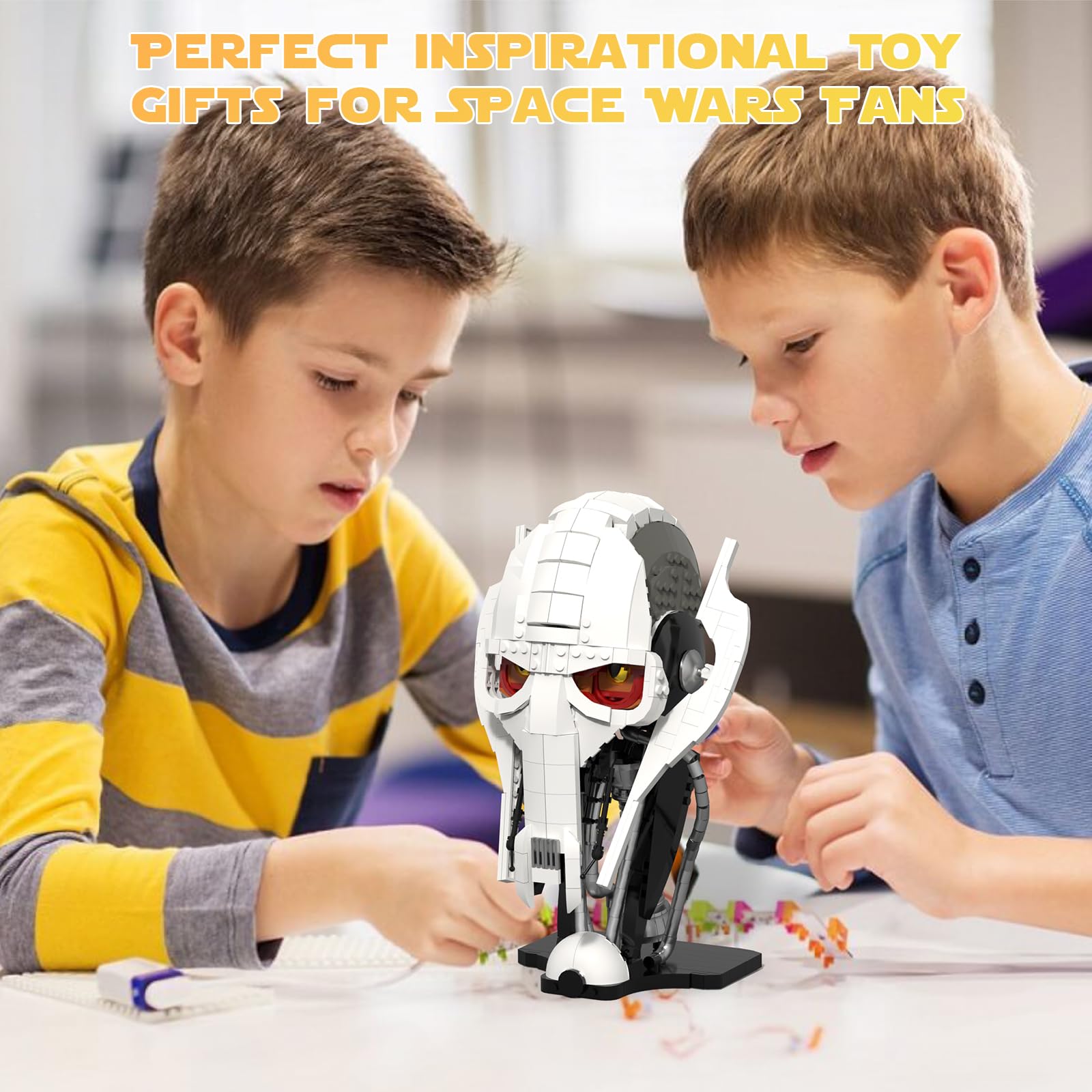 aphpaio General Helmet Building Sets, Collection Space Wars Figures Model with Buildable Display Stand, Perfect for Christmas Toy Gift for Kids Adult