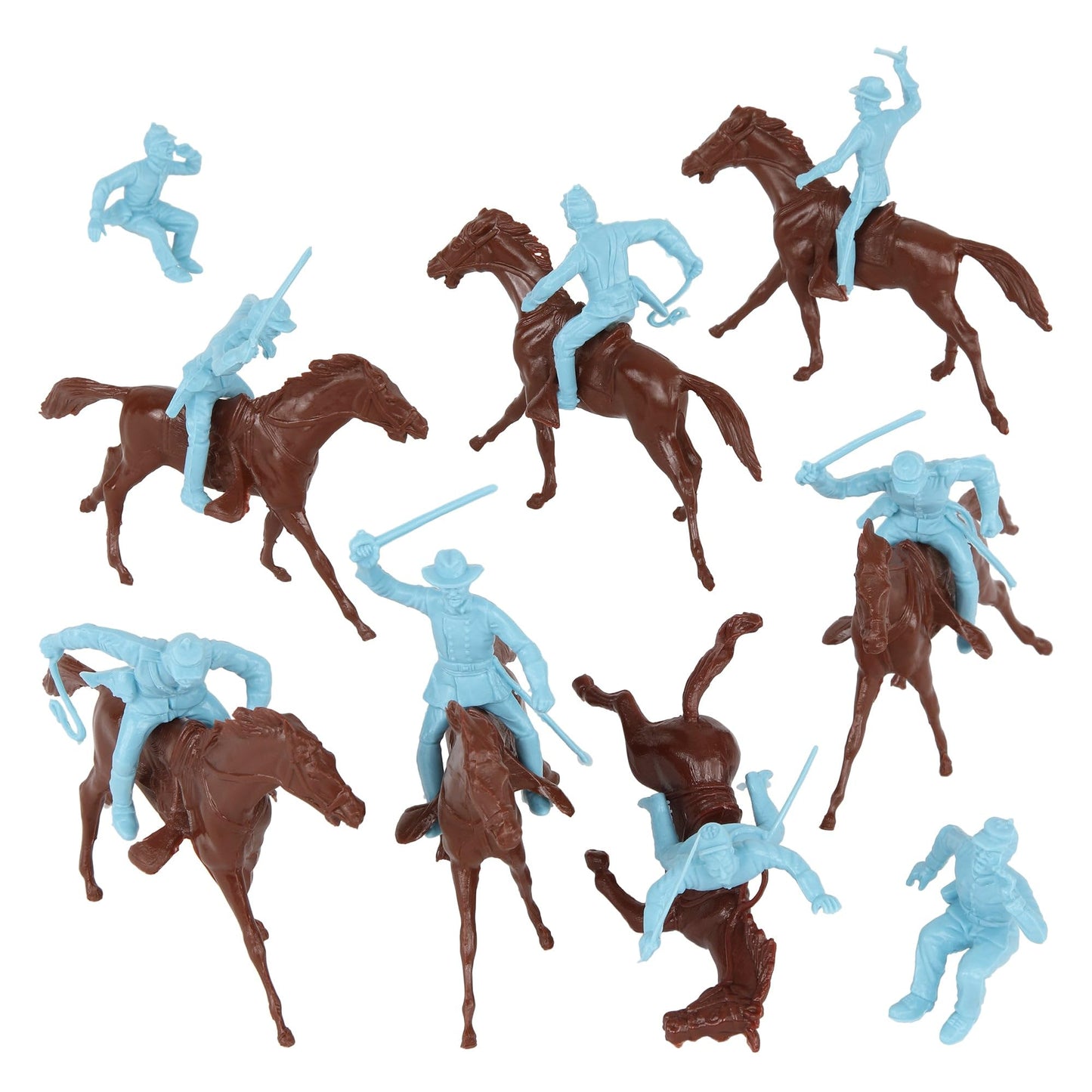 BMC Classic Marx Civil War Cavalry - 16pc Powder Blue Plastic Figure Playset