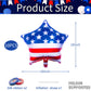10 Pieces 18 Inches American Flag Star Foil Balloons, Patriotic Red, White, and Blue Mylar Star Shaped Balloons for 4th of July, Independence Day