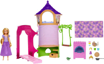 Mattel Disney Princess Rapunzel Tower Doll House Playset with Rapunzel Fashion Doll, 6 Play Areas, 15 Accessories and Pascal