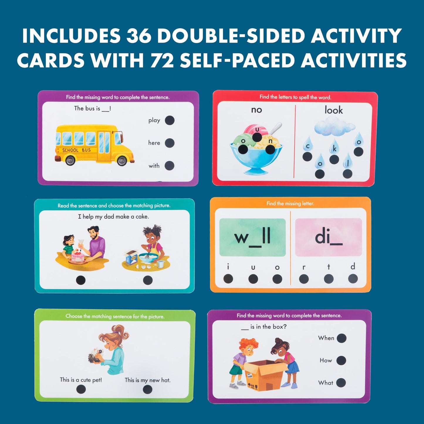 Educational Insights Hot Dots® Sight Words Card Set - Learn to Read Activities for Kids, Includes 26 Double-Sided Cards, Reading Games, Reading Tools