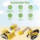 PlanToys® Road Construction Set Wooden Montessori Imaginative and Fine Motor Play Toy | Coordination, Creativity and Social Skill Building Activity |
