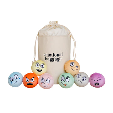 Emotional Baggage Plush Squeeze Toy with Canvas Storage Bag | Plush Stress Balls | Social Emotional Learning | Emotion Toys | Toys About Feelings |