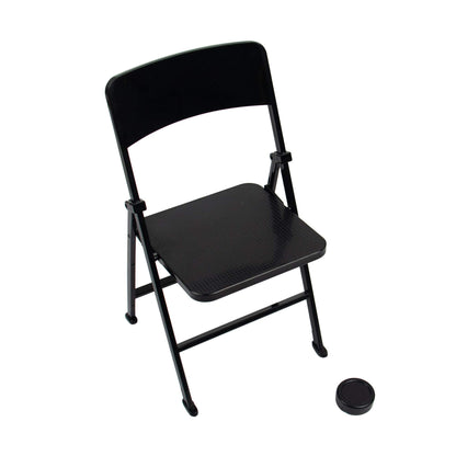 AUEAR, 12" Plastic Foldable Chairs Decoration Black 1/6 Scale