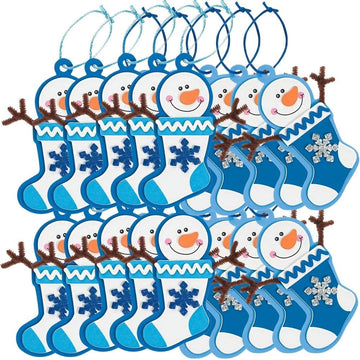Winter Snowman Stocking Foam Ornament Craft Kit - Crafts for Kids and Fun Home Activities
