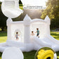 White Inflatable Bounce House Indoor/Outdoor, Jumper with Slide and Water Pool/Ball Pool for Outdoor Garden, Backyard Fun, Perfect for Wedding