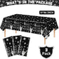 Ertyjikg 3 Pcs Bad Two The Bone Tablecloth Rock Roll 2nd Birthday Party Decorations Plastic Skull Tablecover Backdrop Background Banner for 2nd