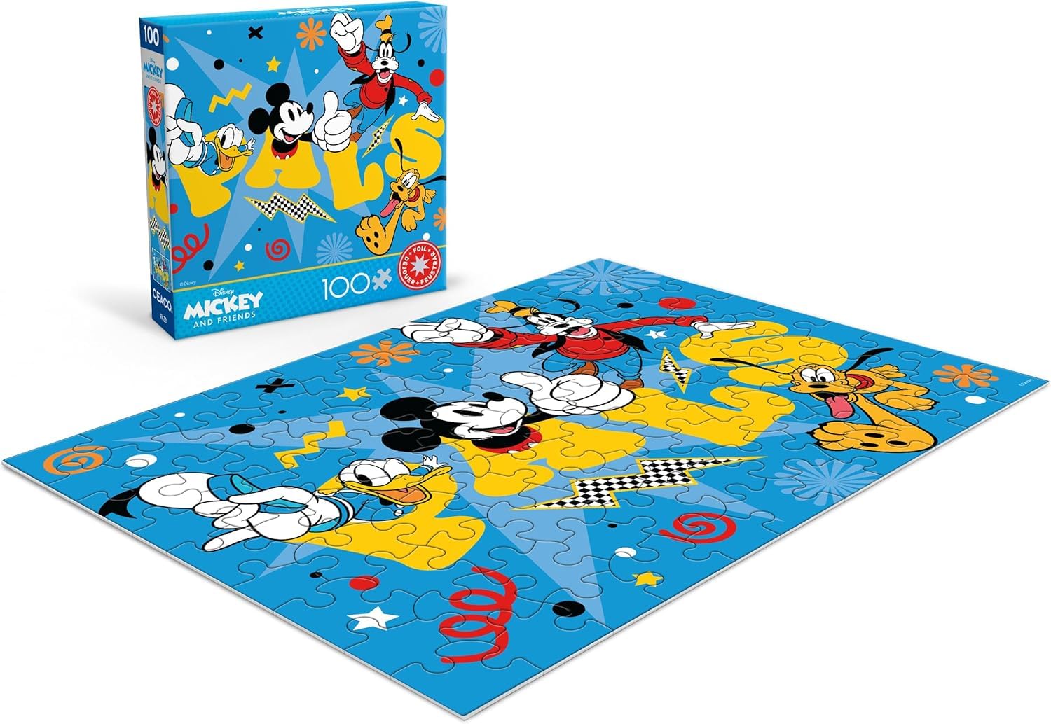 Ceaco - Disney - Mickey and Friends - Mickey and Pals - Foil Puzzle -100 Piece Jigsaw Puzzle