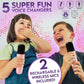 Karaoke Machine for Kids Adults, Portable Mini Bluetooth Speaker with 2 Wireless Microphones, LED Lights, Singing System for Family Home Party, Voice