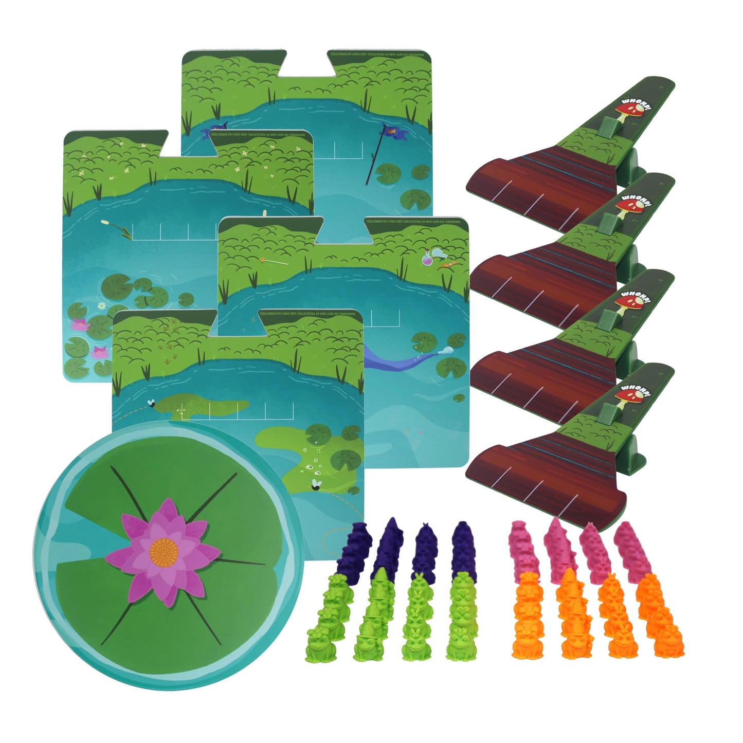 Frogs on Logs - A Fast-Paced Frog-Launching Board Game for Kids & Families - Match, Aim & Launch Frogs - 2-4 Players, Ages 8+ - Fun Family Game