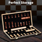 Aissom Magnetic Wooden Chess Set, 2 in 1 Chess Set, 15" Chess Set with Storage and 2 Extra Queens, Foldable for Parties and Family Activities, Travel