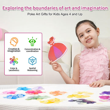 MyPixie Poke Art Kits for Girls, Arts and Crafts for Kids 4-8, DIY Creative Activity Toys, Birthday Gifts for Girls 4 5 6 7 8 9 10 (red)