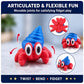 24 Pack 3D Printed Animal Figurines Set, Mini Articulated Collectible Toys, Cute Desk Pets and Fidget Toys, Patriotic Holiday Gifts, Party Favors