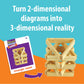 MindWare KEVA Junior Brain Builders Playset, 3D Puzzle Travel Game, 40 Wooden Building Block Challenges