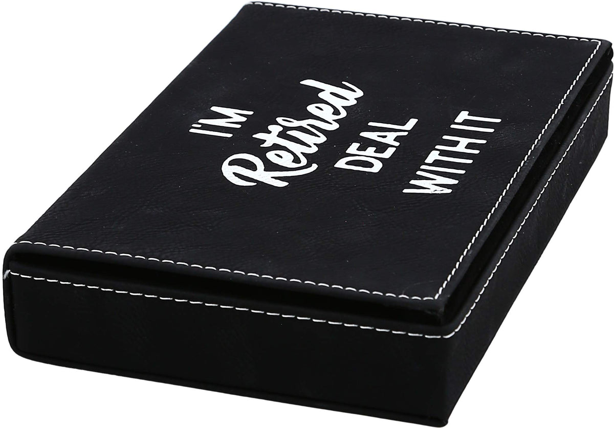 Pavilion Gift Company - Retired Life - Single Deck Playing Card Holder- I'm Retired Deal With It - includes one standard deck of playing cards