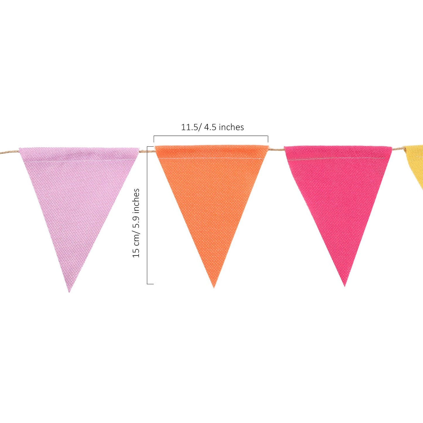 HESTYA 42 Pieces Colorful Pennant Banner Flag Multicolor Bunting String Triangle Banner Pennants for Birthdays Classroom School Carnival Garland