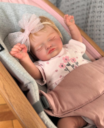 TFJS Lifelike Reborn Baby Dolls Cute Sleeping Girl 20 Inch Soft Vinyl Realistic Newborn Baby Doll Handmade Real Life Baby Dolls with Clothes