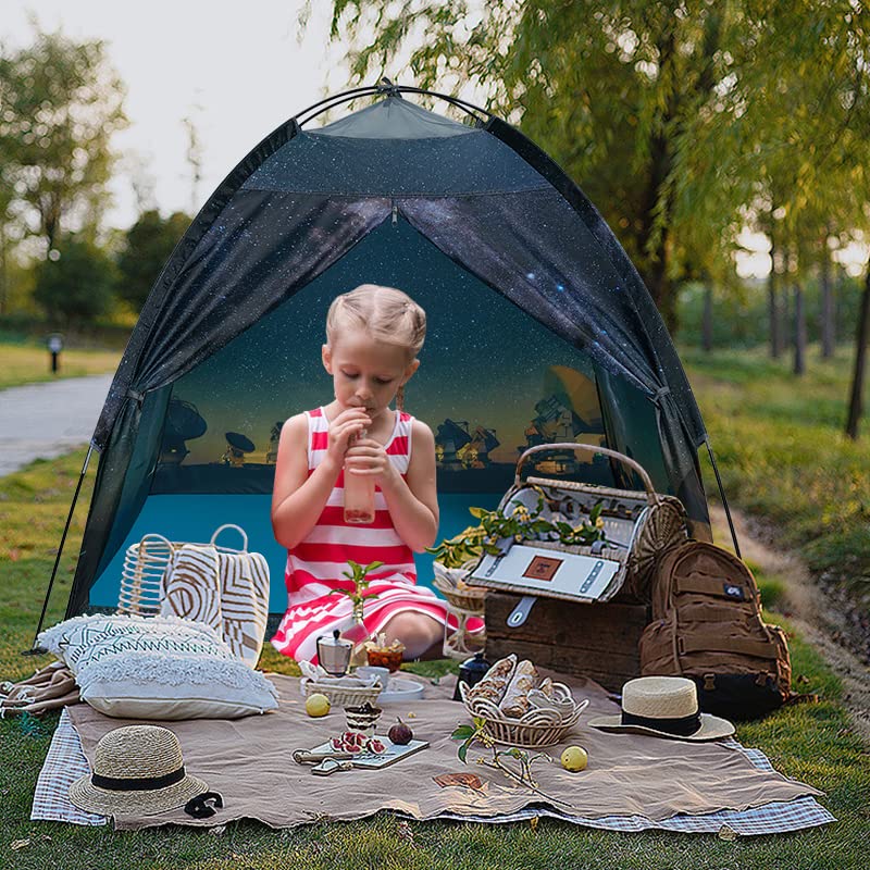 Mnagant Kids Play Tent-61”x61”x45”Imaginative Play Popup Tent Space World Tent for Kids Indoor/Outdoor Fun-Kids Galaxy Dome Tent Playhouse for Boys