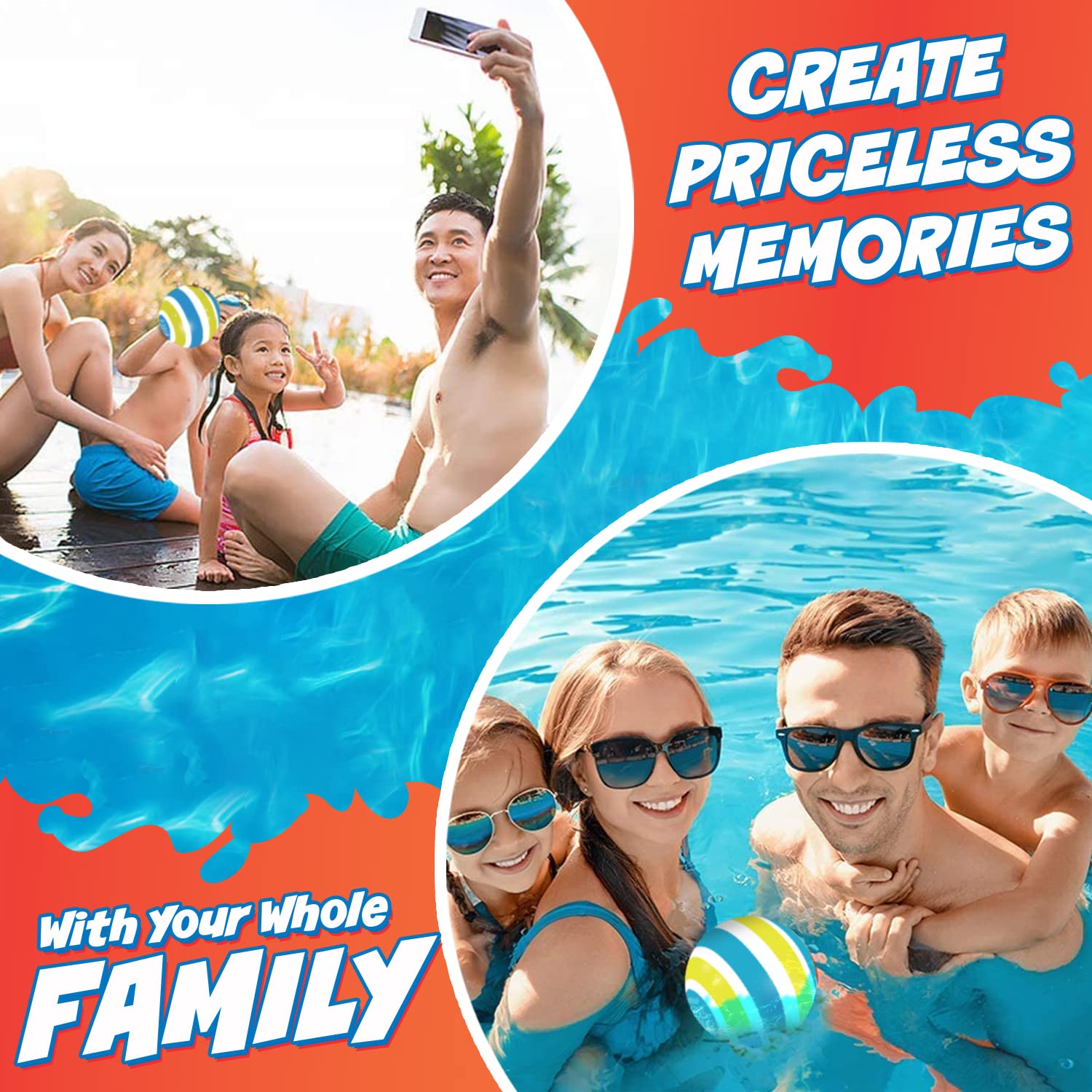 Activ Life Ultimate Pool Ball, Fill It with Water for Underwater Swimming Pool Games, Passing, Dribbling, Diving Fun Toys for Boys & Girls Aged 6-14