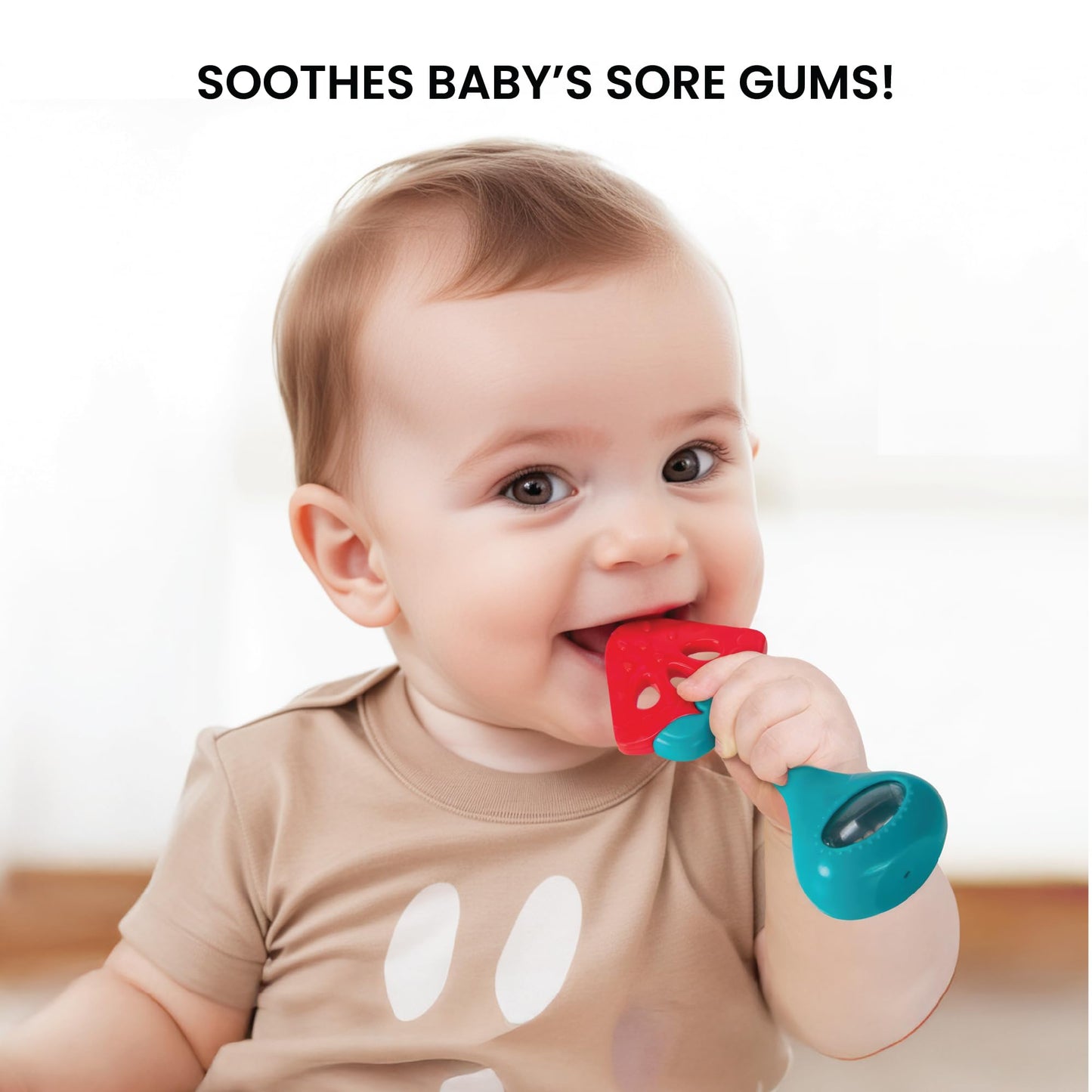 Lulyboo Watermelon Silicone Rattle Teether for Babies - BPA-Free, Food-Grade Textured Silicone Gums Soother with Gentle Rattle Ergonomic Design