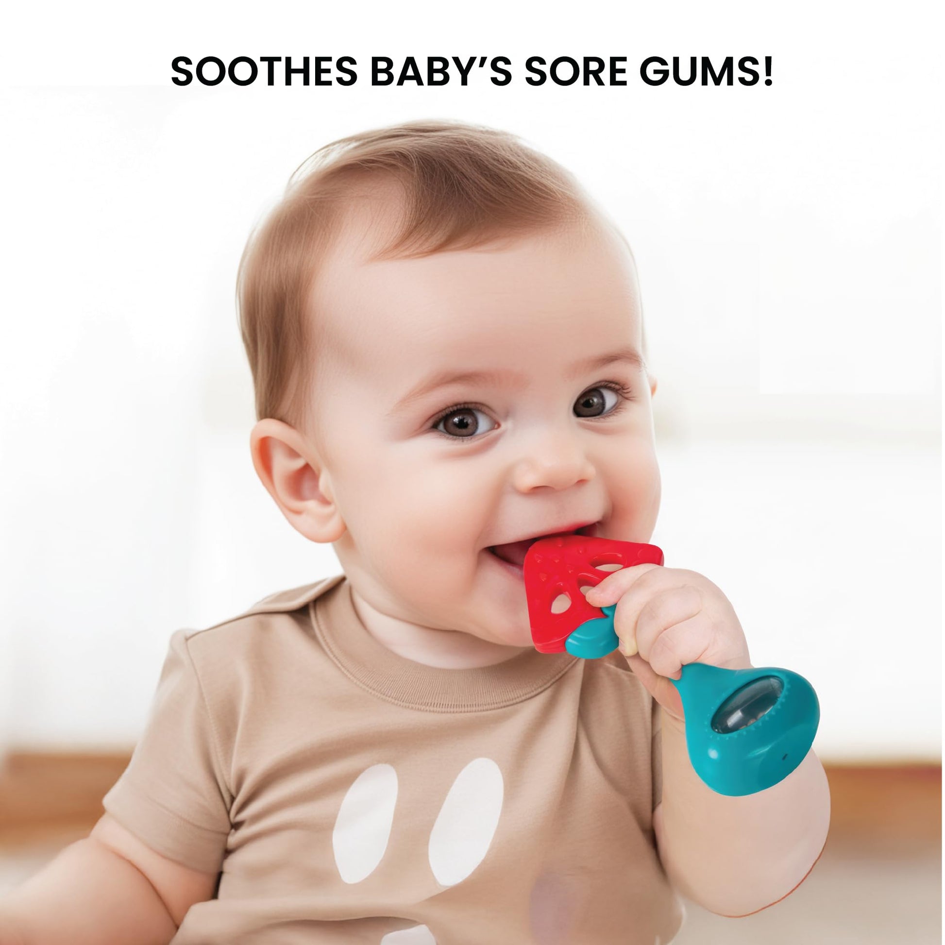 Lulyboo Watermelon Silicone Rattle Teether for Babies - BPA-Free, Food-Grade Textured Silicone Gums Soother with Gentle Rattle Ergonomic Design