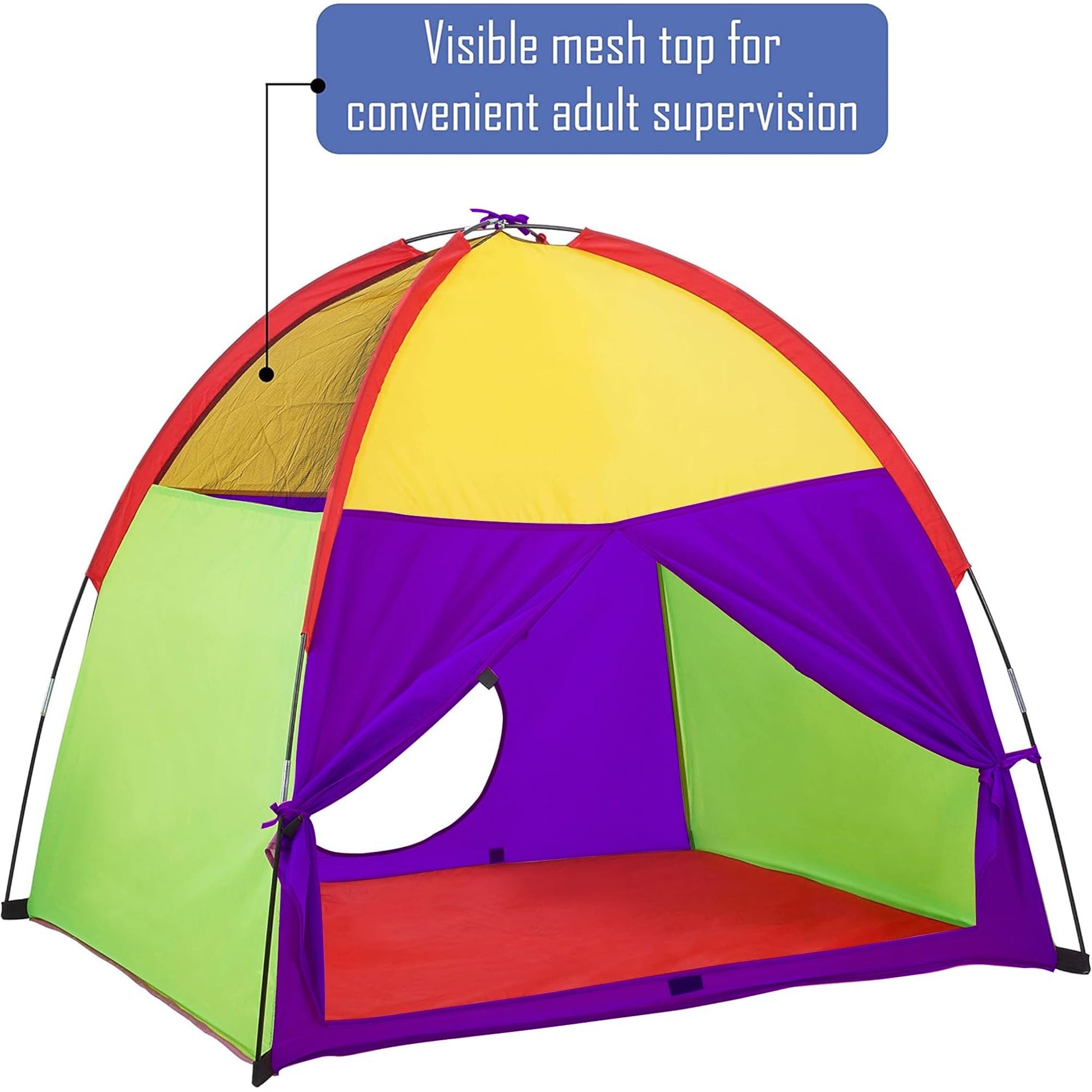 ATDAWN Kids Play Tent, Kids Pop Up Tent, Camping Playground, Indoor/Outdoor Children Playhouse for Boys and Girls, Rainbow Color