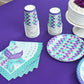 Royal Bluebonnet Mermaid Party Plates - 24 Sets of Purple Mermaid Paper Plates and Napkins Supplies, Sturdy 400 GSM Paper Products for Under the Sea