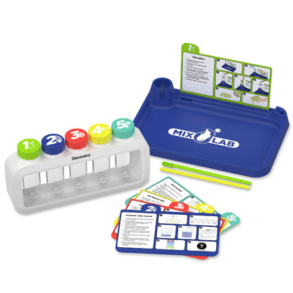 Discovery Sensory Science Test Tube Chemistry Lab| 5 STEM Experiments| Glow Slime, DIY Bouncy Ball, Crystal Growing, Instant Snow| Science Kit