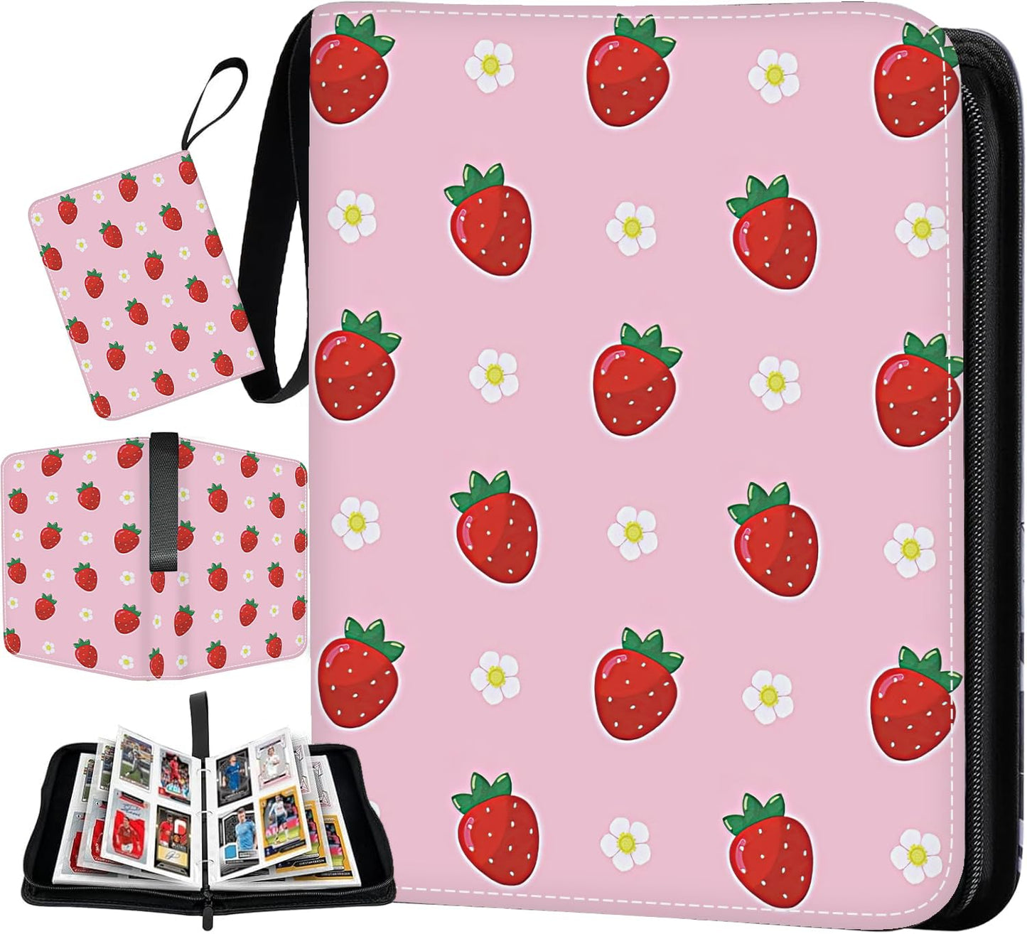 Trading Card Album Scrapbook Cards 50 Pages 400 Card Capacity Portable Waterproof PU Card Holder Card Scrapbook Collectible Card Binder Gift Cards