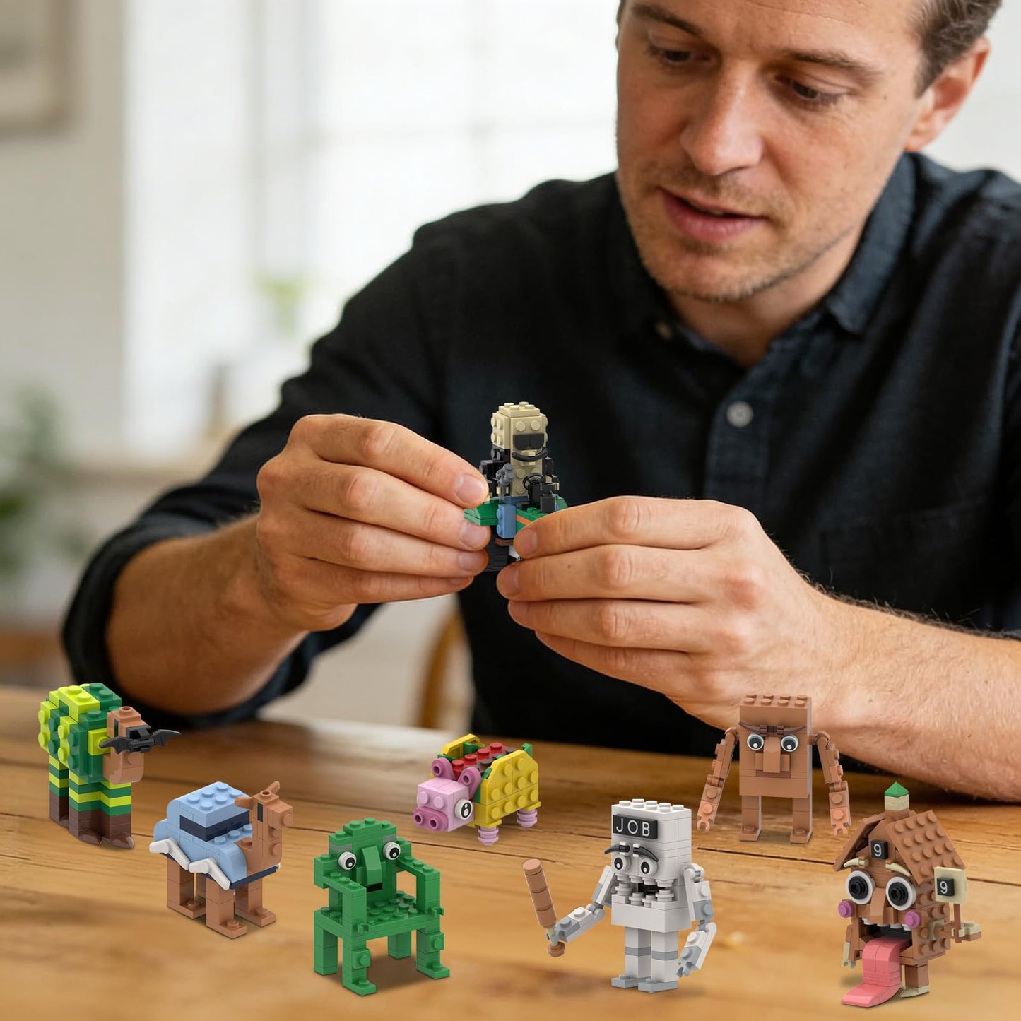 Myth Qholve Italian Brain Rot Unique Cartoon Characters Building Blocks 8 in 1 Educational & Entertaining Gift Idea for Kids Teens & Adults