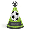 Big Dot of Happiness Goaaal - Soccer - Cone Happy Birthday Party Hats for Kids and Adults - Set of 8 (Standard Size)